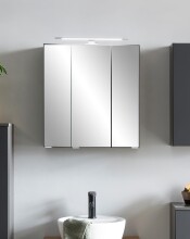 Badezimmerspiegelschrank >Villach< (B/H/T: 60x64x20 cm) in matt grau