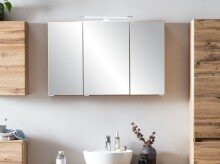 Badezimmerspiegelschrank >Villach< (B/H/T: 100x64x20 cm) in wotaneiche