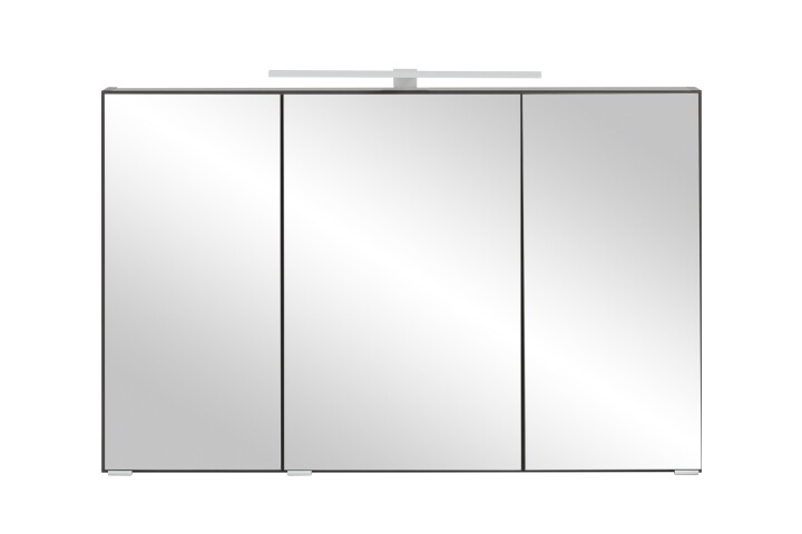 Badezimmerspiegelschrank >Villach< (B/H/T: 100x64x20 cm) in matt grau