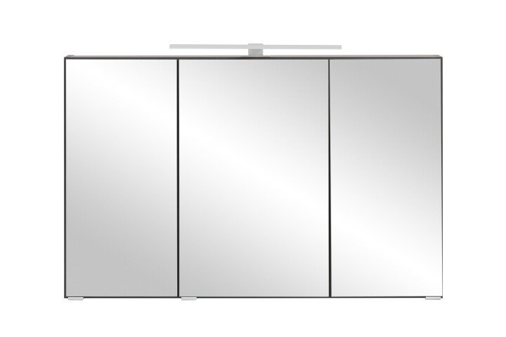 Badezimmerspiegelschrank >Villach< (B/H/T: 100x64x20 cm) in matt grau