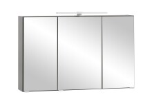 Badezimmerspiegelschrank >Villach< (B/H/T: 100x64x20 cm) in matt grau