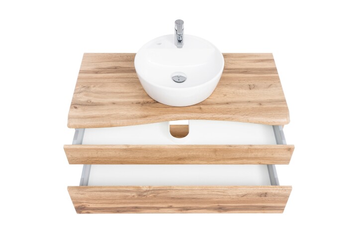 Waschtisch-Set >Villach< (B/H/T: 61x41x47 cm) in wotaneiche - 61x41x47 (BxHxT)