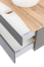 Waschtisch-Set >Villach< (B/H/T: 100x41x47 cm) in matt grau - 100x41x47 (BxHxT)