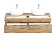 Waschtisch-Set >Villach< (B/H/T: 121x41x47 cm) in wotaneiche - 121x41x47 (BxHxT)