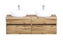 Waschtisch-Set >Villach< (B/H/T: 121x41x47 cm) in wotaneiche - 121x41x47 (BxHxT)