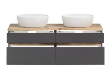 Waschtisch-Set >Villach< (B/H/T: 121x41x47 cm) in matt grau - 121x41x47 (BxHxT)