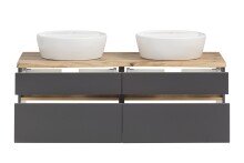 Waschtisch-Set >Villach< (B/H/T: 121x41x47 cm) in matt grau - 121x41x47 (BxHxT)
