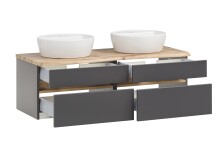 Waschtisch-Set >Villach< (B/H/T: 121x41x47 cm) in matt grau - 121x41x47 (BxHxT)