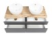 Waschtisch-Set >Villach< (B/H/T: 121x41x47 cm) in matt grau - 121x41x47 (BxHxT)