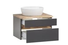 Waschtisch-Set >Villach< (B/H/T: 60x200x47 cm) in matt grau - 60x200x47 (BxHxT)