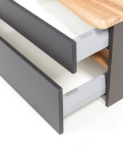 Waschtisch-Set >Villach< (B/H/T: 60x200x47 cm) in matt grau - 60x200x47 (BxHxT)