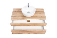 Waschtisch-Set >Villach< (B/H/T: 100x200x47 cm) in wotaneiche aus MDF