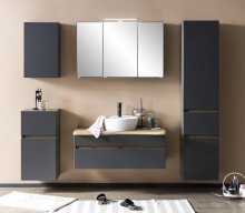 Waschtisch-Set >Villach< (B/H/T: 100x200x47 cm) in matt grau aus MDF