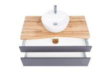 Waschtisch-Set >Villach< (B/H/T: 100x200x47 cm) in matt grau aus MDF