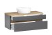 Waschtisch-Set >Villach< (B/H/T: 100x200x47 cm) in matt grau aus MDF