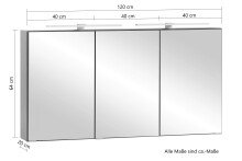 Waschtisch-Set >Villach< (B/H/T: 120x200x47 cm) in matt grau aus MDF