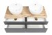 Waschtisch-Set >Villach< (B/H/T: 120x200x47 cm) in matt grau aus MDF