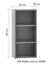 Hängeregal >Kaprun< (B/H/T: 30x64x18 cm) in graphit - 30x64x18cm (BxHxT)