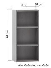 Hängeregal >Kaprun< (B/H/T: 30x64x18 cm) in graphit - 30x64x18cm (BxHxT)