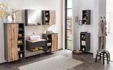 Hängeschrank >Kaprun< (B/H/T: 60x64x20 cm) in graphit aus MDF - 60x64x20 (BxHxT)