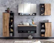 Hängeschrank >Kaprun< (B/H/T: 60x64x20 cm) in graphit aus MDF - 60x64x20 (BxHxT)