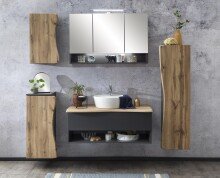 Waschbeckenunterschrank >Kaprun< (B/H/T: 37x79x35 cm) in graphit aus MDF