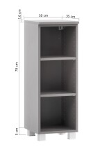 Regal >Kaprun< (B/H/T: 30x79x35 cm) in graphit - 30x79x35cm (BxHxT)