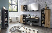 Waschbeckenunterschrank >Kaprun< (B/H/T: 60x79x35 cm) in graphit aus MDF