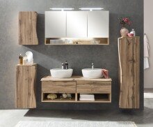 Midischrank >Kaprun< (B/H/T: 37x130x35 cm) in wotaneiche - 37x130x35 (BxHxT)