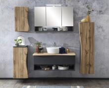 Midischrank >Kaprun< (B/H/T: 37x130x35 cm) in graphit - 37x130x35 (BxHxT)