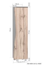 Midischrank >Kaprun< (B/H/T: 37x130x35 cm) in graphit - 37x130x35 (BxHxT)