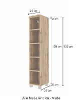 Wandregal >Kaprun< (B/H/T: 30x130x35 cm) in graphit - 30x130x35cm (BxHxT)