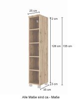 Wandregal >Kaprun< (B/H/T: 30x130x35 cm) in graphit - 30x130x35cm (BxHxT)