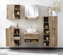 Midischrank >Kaprun< (B/H/T: 60x130x35 cm) in wotaneiche - 60x130x35 (BxHxT)