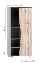 Midischrank >Kaprun< (B/H/T: 60x130x35 cm) in graphit - 60x130x35 (BxHxT)