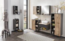 Badezimmerspiegelschrank >Kaprun< (B/H/T: 60x64x20 cm) in graphit