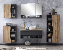 Badezimmerspiegelschrank >Kaprun< (B/H/T: 100x64x20 cm) in graphit