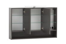 Badezimmerspiegelschrank >Kaprun< (B/H/T: 100x64x20 cm) in graphit