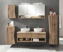 Badezimmerspiegelschrank >Kaprun< (B/H/T: 120x64x20 cm) in wotaneiche