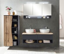 Badezimmerspiegelschrank >Kaprun< (B/H/T: 120x64x20 cm) in graphit