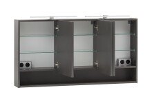 Badezimmerspiegelschrank >Kaprun< (B/H/T: 120x64x20 cm) in graphit