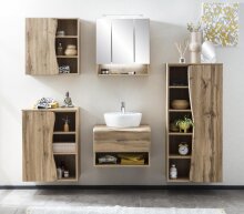 Waschtisch-Set >Kaprun< (B/H/T: 61x55x47 cm) in wotaneiche - 61x55x47 (BxHxT)
