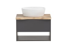 Waschtisch-Set >Kaprun< (B/H/T: 61x55x47 cm) in graphit - 61x55x47 (BxHxT)
