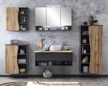 Waschtisch-Set >Kaprun< (B/H/T: 101x55x47 cm) in graphit - 101x55x47 (BxHxT)