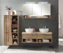 Waschtisch-Set >Kaprun< (B/H/T: 121x55x47 cm) in wotaneiche - 121x55x47 (BxHxT)