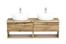 Waschtisch-Set >Kaprun< (B/H/T: 121x55x47 cm) in wotaneiche - 121x55x47 (BxHxT)