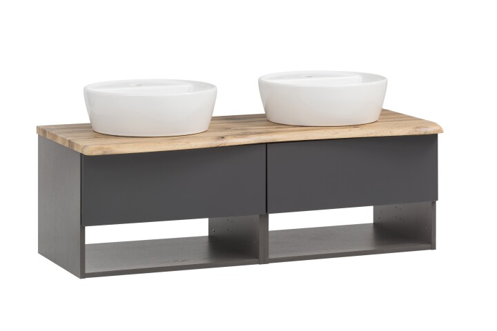 Waschtisch-Set >Kaprun< (B/H/T: 121x55x47 cm) in graphit - 121x55x47 (BxHxT)