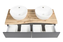 Waschtisch-Set >Kaprun< (B/H/T: 121x55x47 cm) in graphit - 121x55x47 (BxHxT)