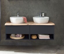 Waschtisch-Set >Kaprun< (B/H/T: 121x55x47 cm) in graphit - 121x55x47 (BxHxT)