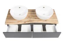 Waschtisch-Set >Kaprun< (B/H/T: 121x55x47 cm) in graphit - 121x55x47 (BxHxT)
